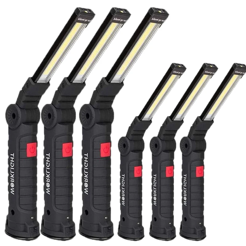 Nice Portable LED COB Flashlight USB Rechargeable Work Light Folding Magnet Lanterna Hanging Lamp Car Repair Lamp Camping Torch