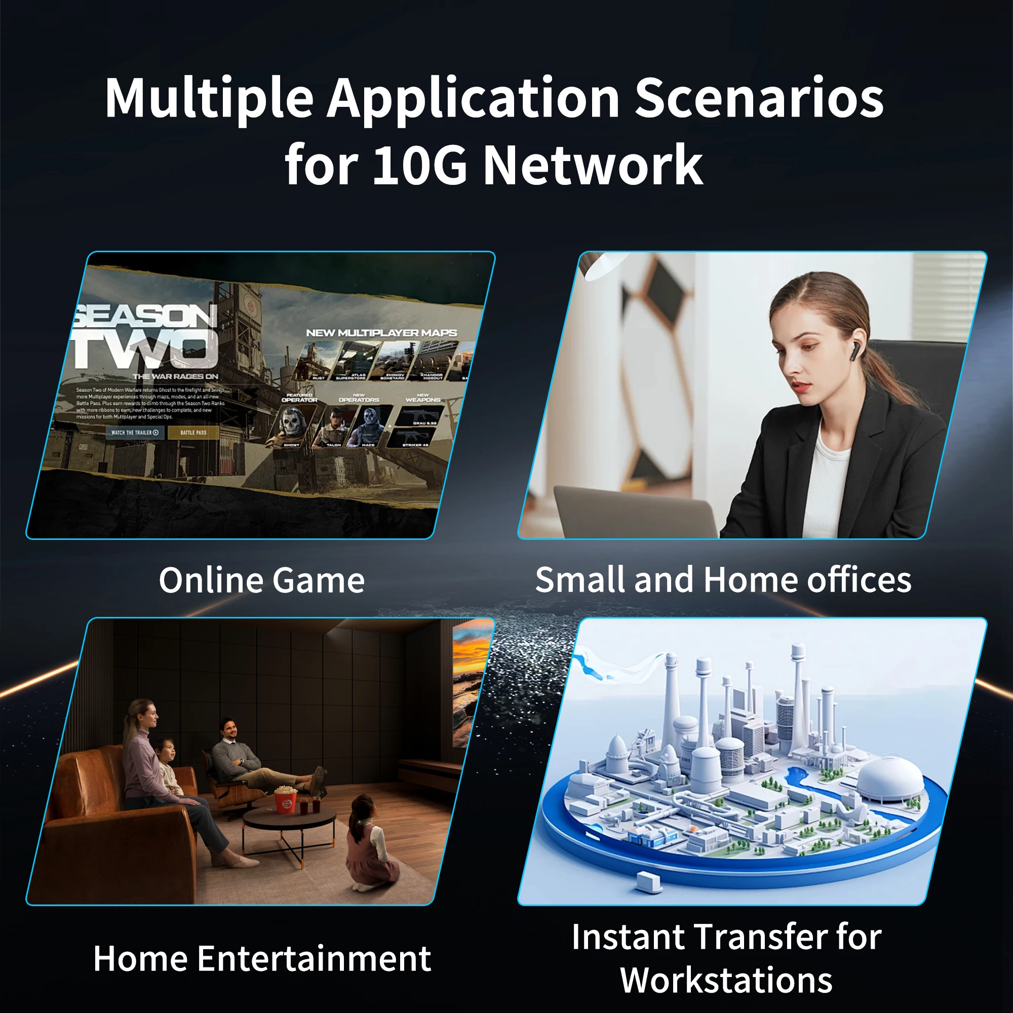 SICSOLINK 8 Port 10G Ethernet Switch Unmanaged,with 6*10gb RJ45 Ports,2*10gb SFP+ Ports,10Gbps Network Switch Suitable for 10G N