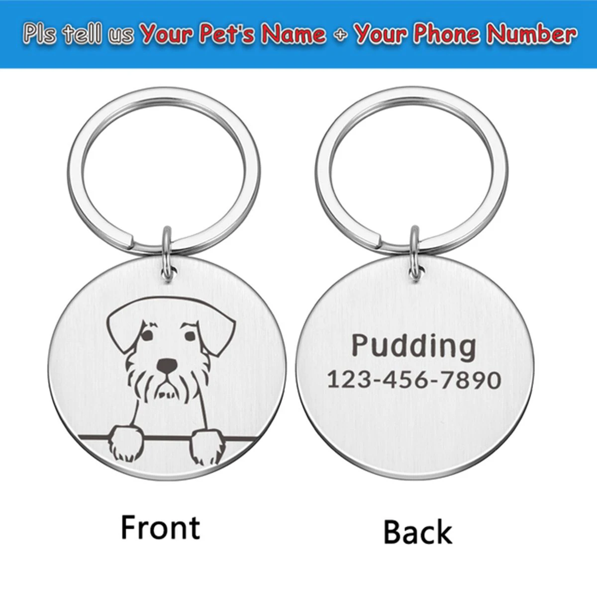 1 pc  Dog funny Tag Laser Engraving Tags Personalized Pet ID Tag For dog Pets