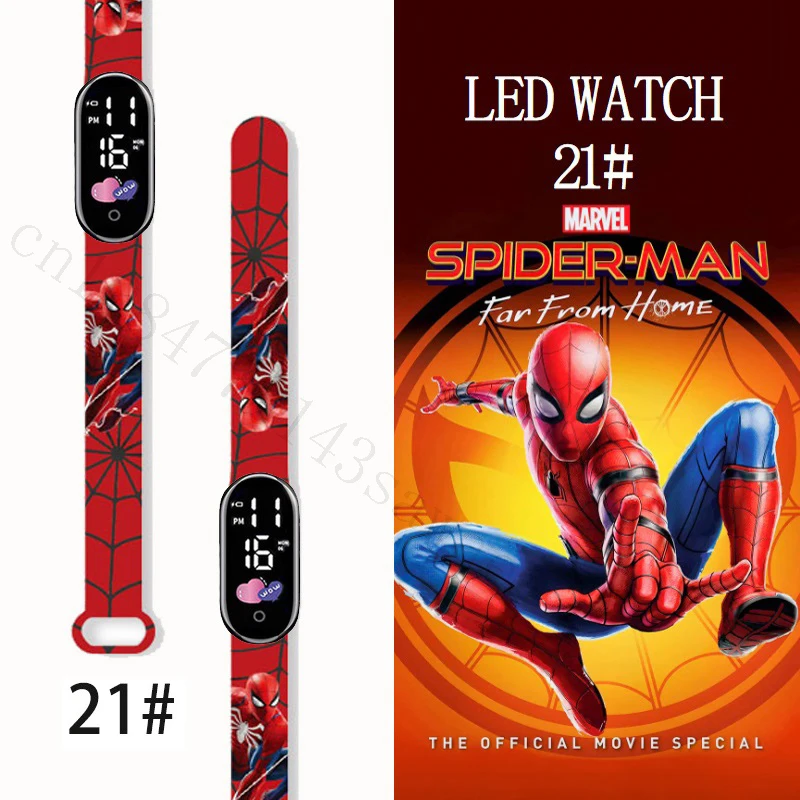 MINISO Spiderman Kid\'s Watches Men Sport Wristband Bracelet Waterproof Children Digital Watch Boys LED Clock Gift