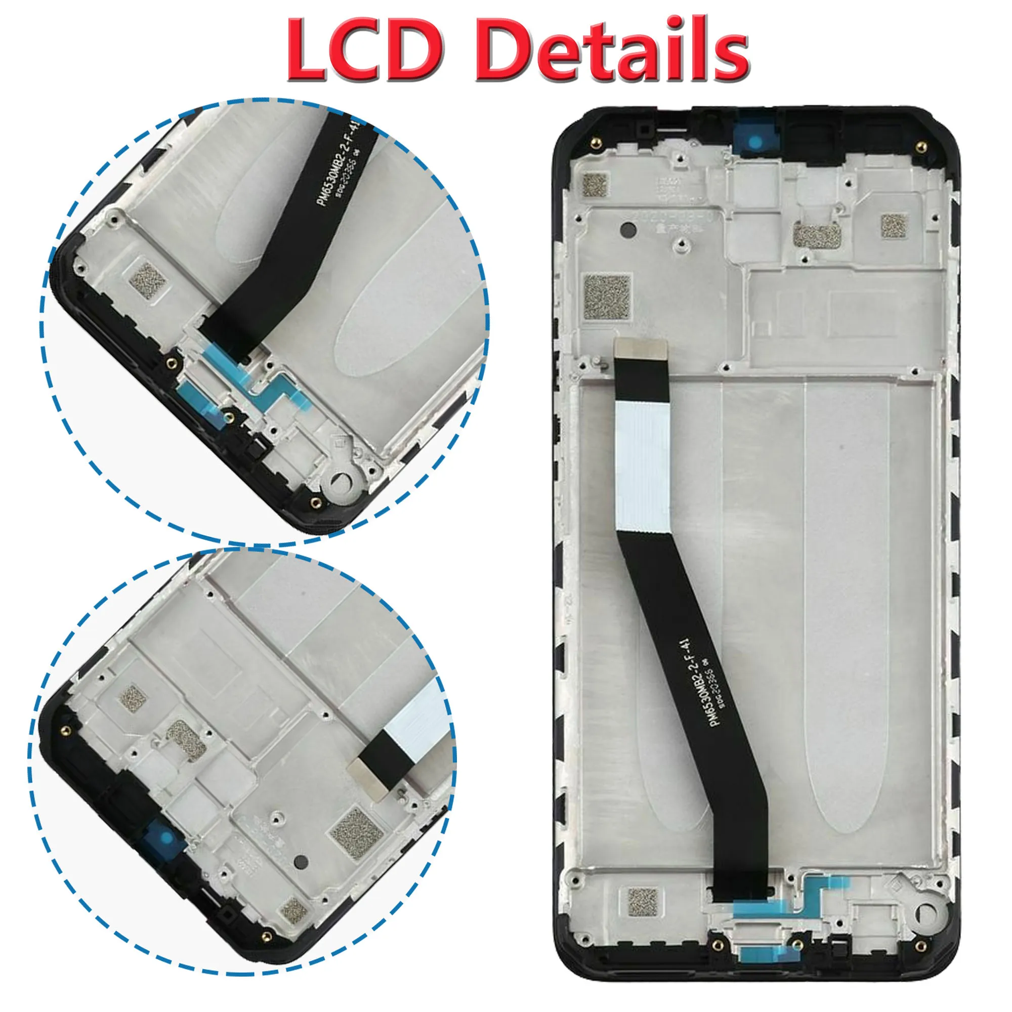 For Xiaomi Redmi 9 Display Touch Screen Full With Frame M2004J19AG M2004J19C Lcd Digitizer Assembly Replacement Repair Parts