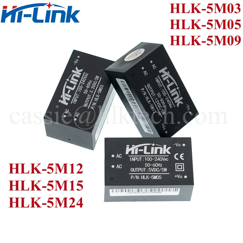 Hi-Link 5M05 5M03 5M09 5M12 5M15 5M24 Przetwornica izolacyjna AC-DC Moduł zasilania 220V do 3.3V 5W Przełącznik inteligentnego domu