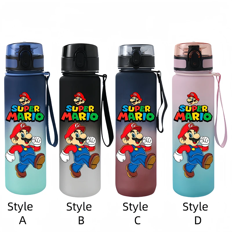 Super Mario 650ML tazza d\'acqua di grande capacità portatile in plastica cartone animato carino bambini bollitore adulto sport all\'aria aperta