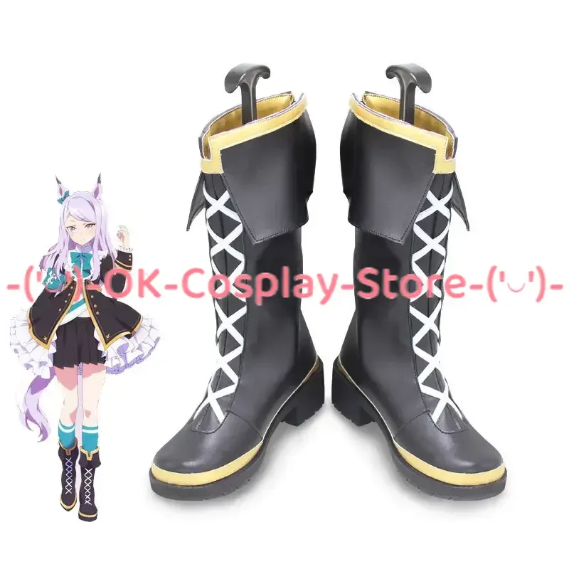 

Game Pretty Derby Mejiro McQueen Cosplay Shoes Halloween Carnival Boots Cosplay Prop PU Leather Shoes Custom Made