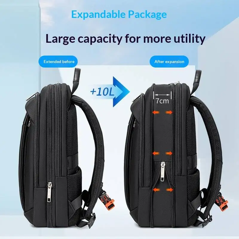 New Travel Backpack Men's Expansion Multifunctional Travel Large Capacity Backpack Trendy Fashion Versatile Business Bag