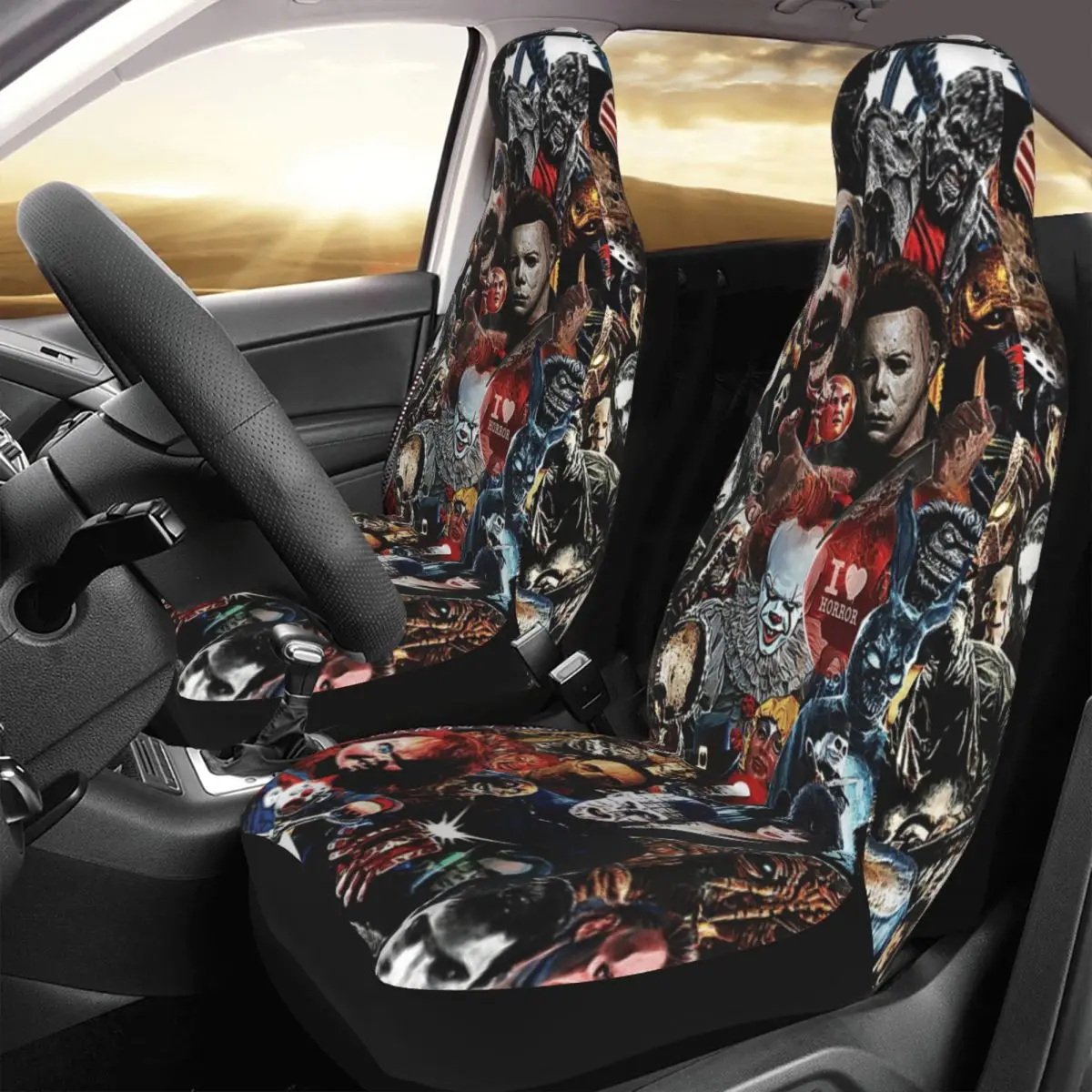 

Baddies Legends Alien Ripley Space Horror Movie Car Seat Cover Custom Printing Universal Front Protector Accessories Cushion Set