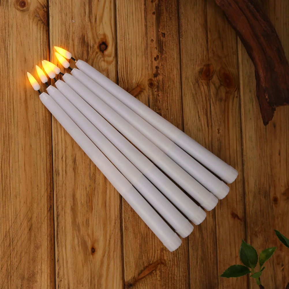 

Rechargeable LED Wax Light Plastic White Smoke Fairy Halloween Supplies Decorative Electronic Candles LED Lighting Long