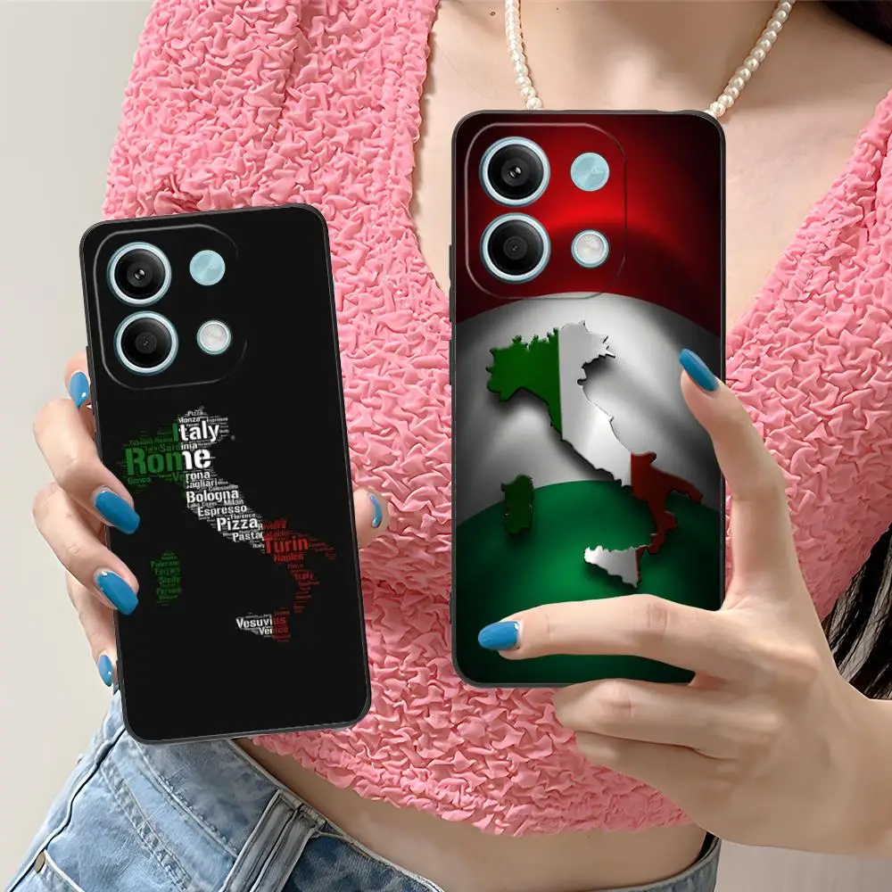 إيطاليا العلم المحمول قضية الهاتف الخليوي ل Xiaomi Redmi ملاحظة 14 13 12 11 S برو زائد 4G 5G الملونة الطباعة غطاء فاخر غطاء جميل #1