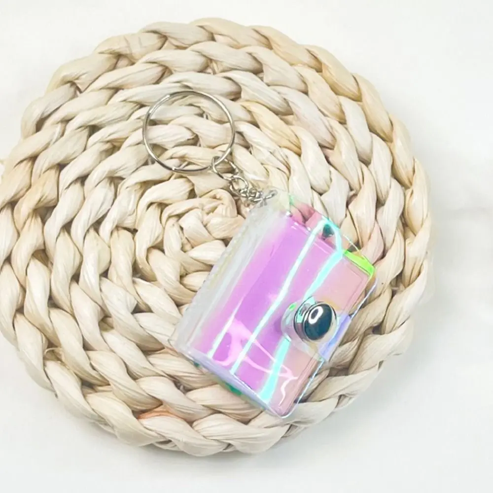 

Creative Thickened Hanging Chain Photo Album With Buckle Hanging Pocket Keychain Album Wear-resistant Mini Card Holder Desktop