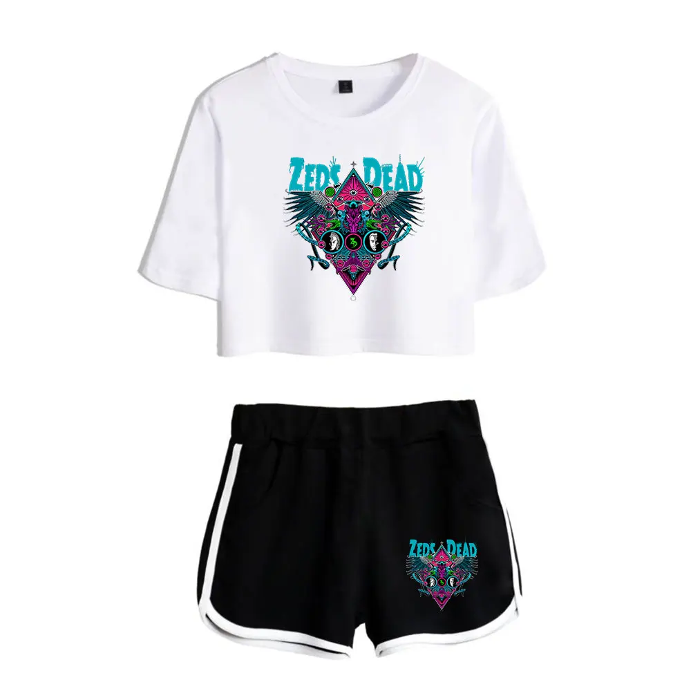 Zeds Dead Altered StatesTour Vintage 90s logo Merch Tops Fashion Two Piece Set Shorts+Lovely TShirt Streetwear Harajuku Outwear