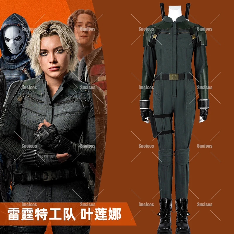 أزياء الأرملة السوداء يلينا بيلوفا التأثيرية بدلة قفازات نيبادس معصمه بدلة قتالية للنساء ملابس حفلات الهالوين