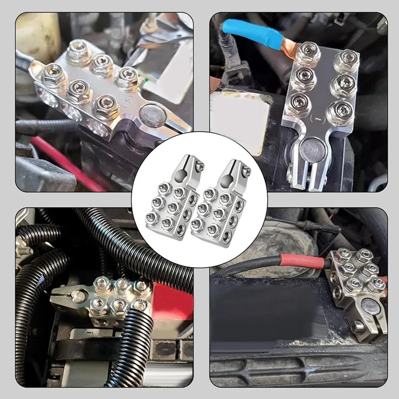 Battery Terminal Connectors, 12 Way Battery Terminals, 1/0AWG,2/4/6/8AWG Battery Connectors , For Car/Trucks/Rvs