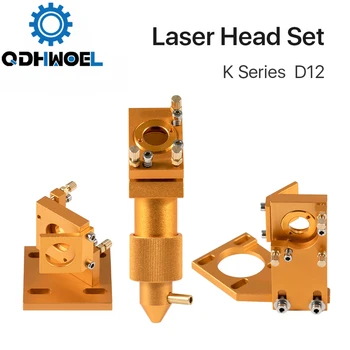 QDHWOEL K Series CO2 Laser Head Set D12 18 20  FL50.8mm Lens Gold Color for 2030 4060 K40 Laser Engraving and Cutting Machine