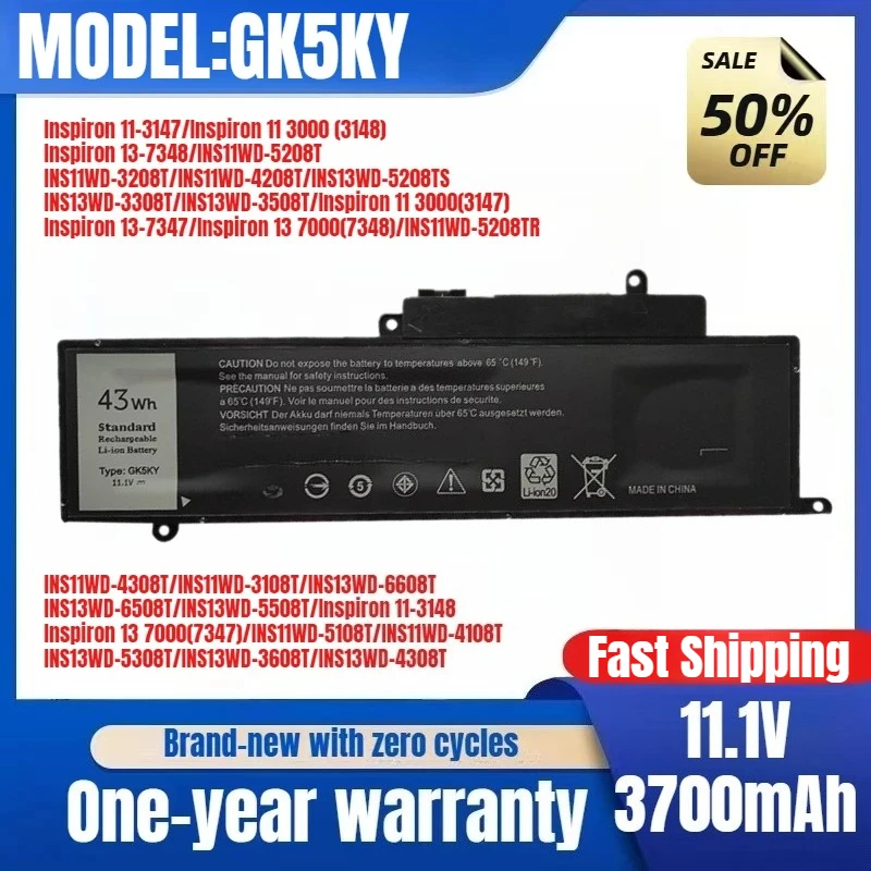 

For Dell GK5KY Inspiron 13 7347 7348 11 3147 3148 13 7000 11 3000 Laptop Battery Replacement Battery Original Low Price