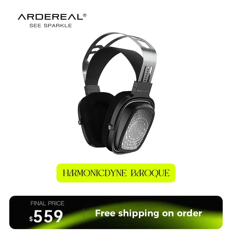 

HarmonicDyne BAROQUE Over-Ear Headphones 60mm Ceramic-Metal Diaphragm Headphone HiFi Over-Ear Headset for Audiophiles