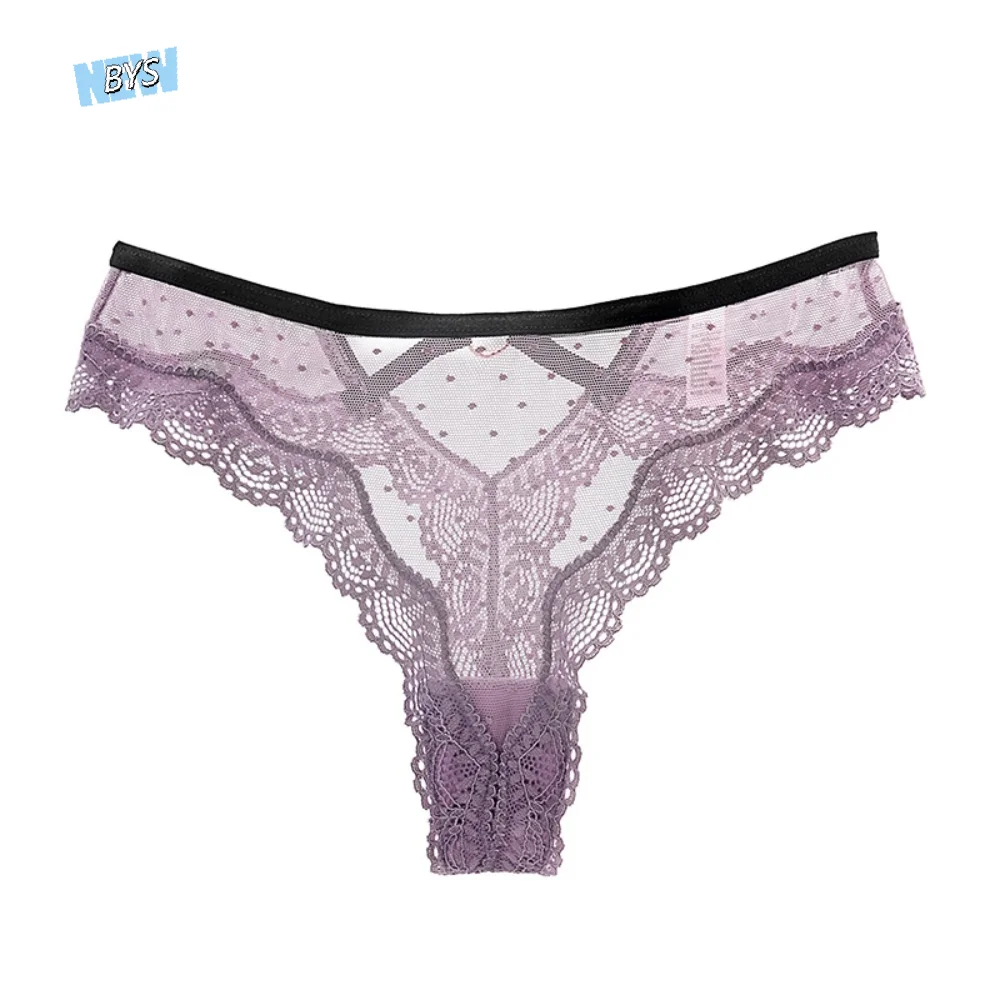 

Lingerie Low Waist Lace Panties Hollow Out Dots Underwear for Women Thong Transparent Mesh Lace Briefs Girl