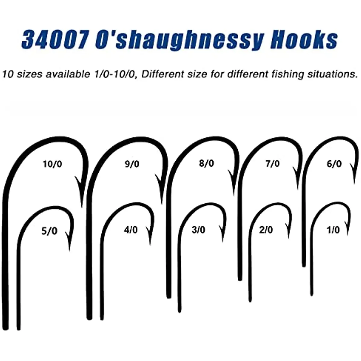 100Pcs Long Shank Fishing Hooks Stainless Steel Big game fishhooks Size 1/0 2/0 3/0 4/0 5/0 6/0 7/0 8/0 9/0 10/0