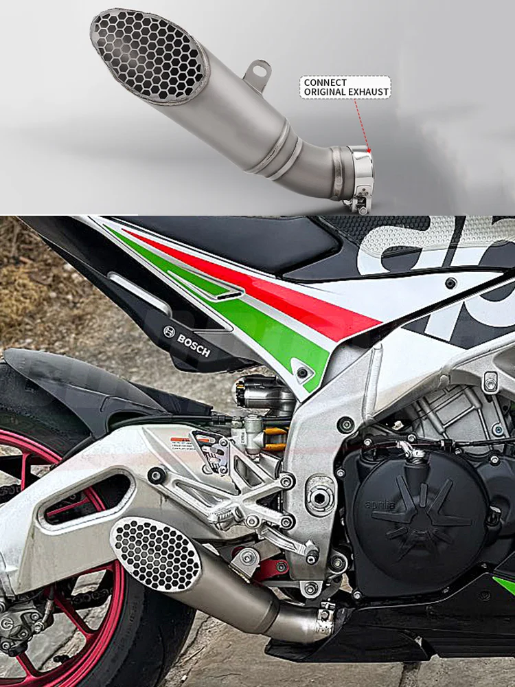 Slip-on Motorfiets Uitlaat Mid Link Pijp voor Aprilia RSV4 1100/Fabriek Tuono V4 1100/Fabriek 2015-2024 - afbeelding 2