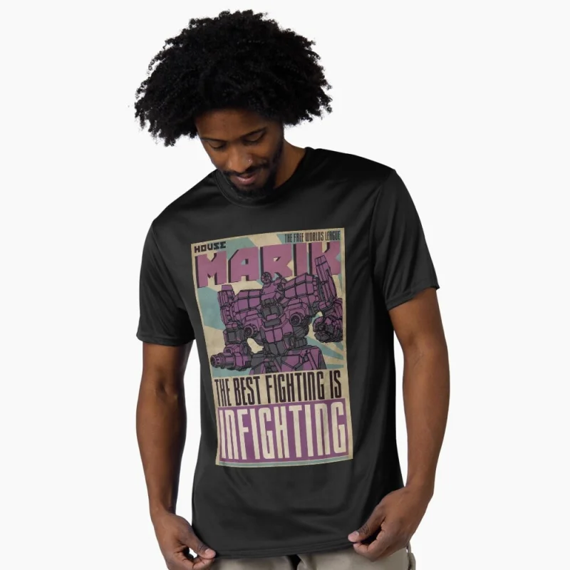 

House Marik Mechwarrior MWO Mech Combat RPG Gift t shirt for gamer Battletech Graphic clothes Short sleeve All size tops