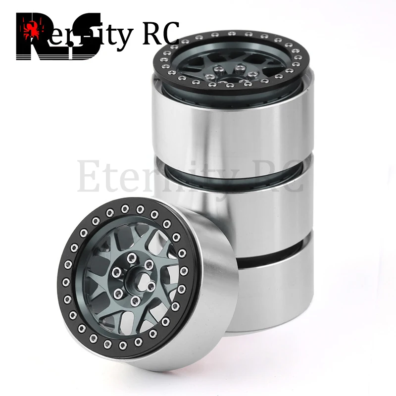 

4PCS 2.2 Aluminum CNC Branch Beadlock Wheels with Hub for SCX10 TRX-4 14 Spoke Off-Road Truck Wheels Upgrade Kit