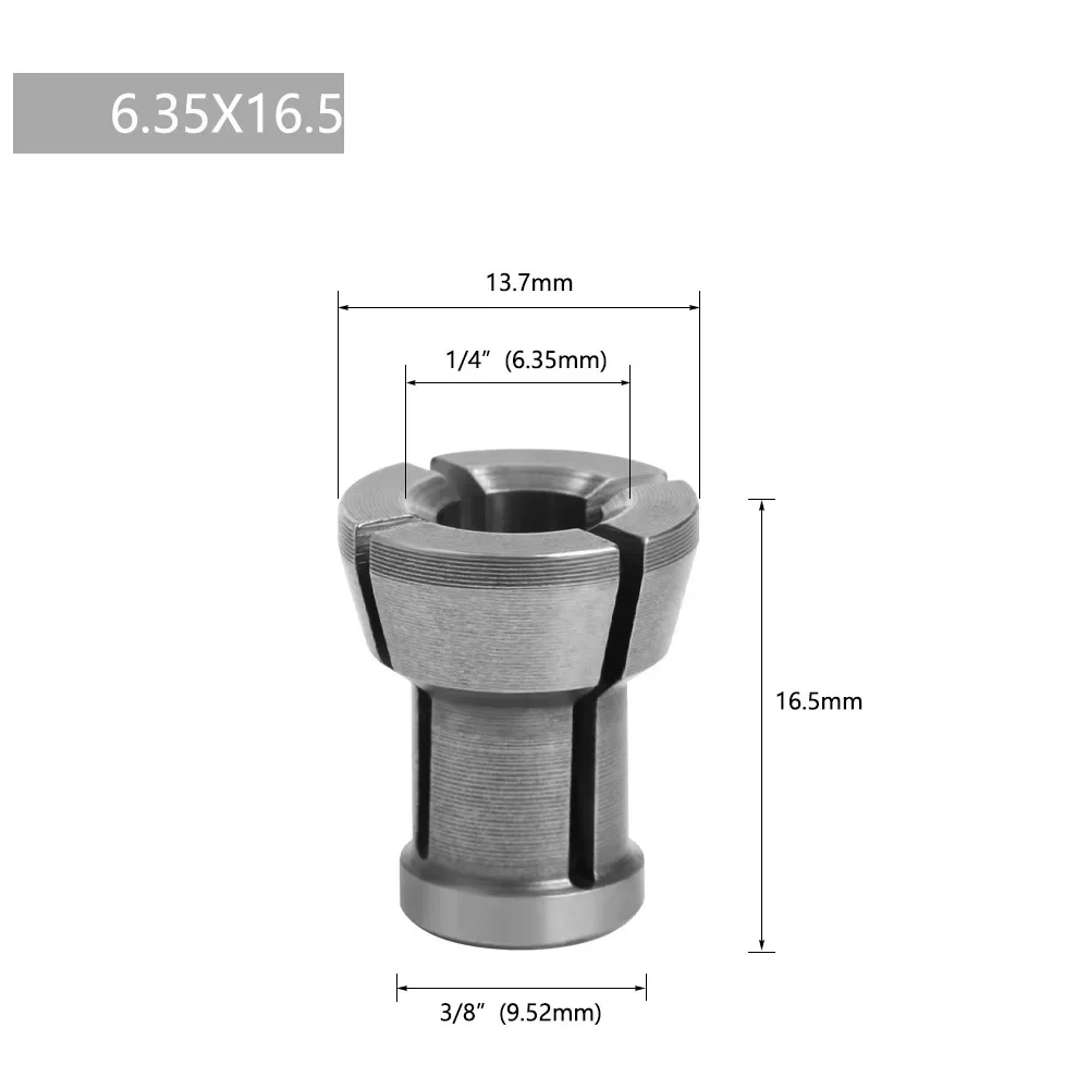 M17 6mm 6.35mm 8mm Collet Chuck Adapter With Nut Engraving Trimming Machine Chucks Electric Router Bit Collets