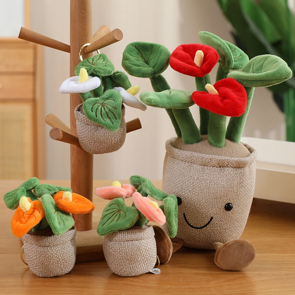 Kawaii Plush Potted Flower Toy Cute Iris & Orchid Stuffed Plant