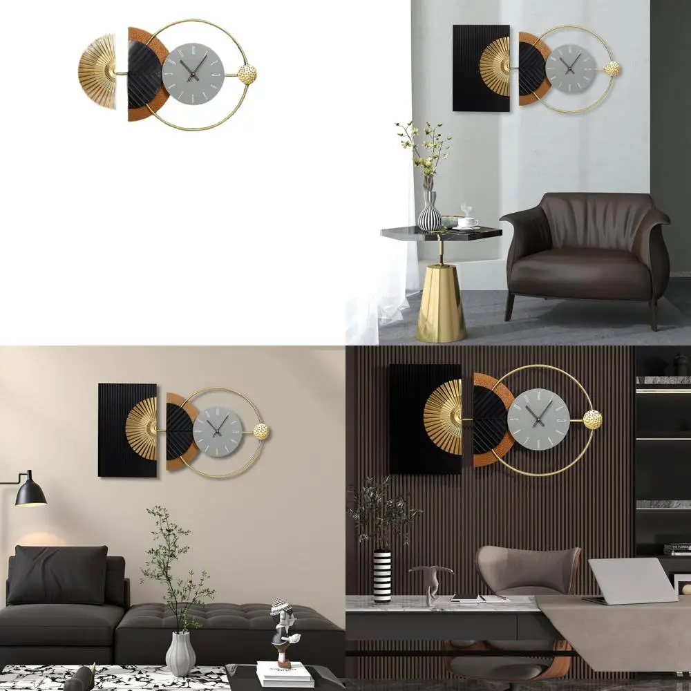 

Modern 32 x 16 Silent Battery-Powered Wall Clock - Asymmetric Design for Home & Office Decor