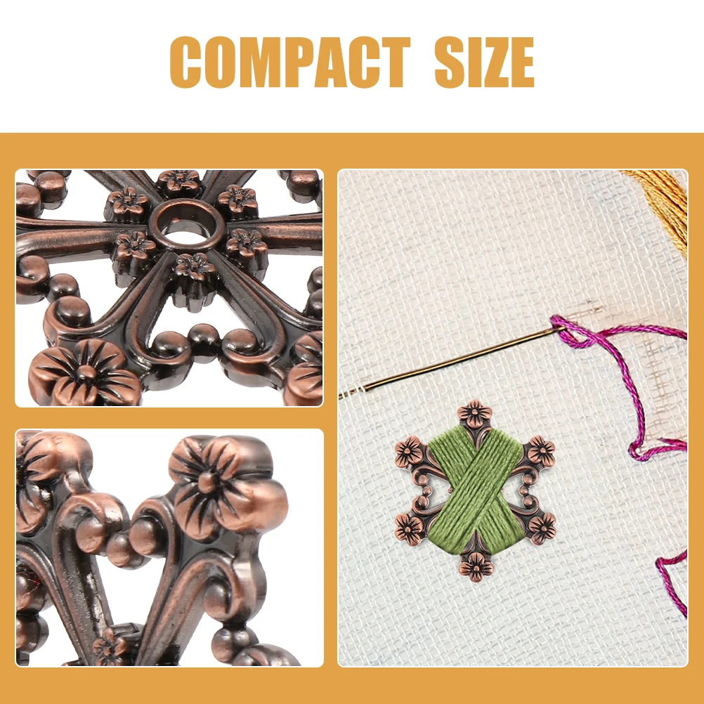 

2pcs Retro Metal Winding Board Embroidery Floss Organizer Cross Stitch Thread Storage Plate Sewing Tool Zinc Alloy Durability