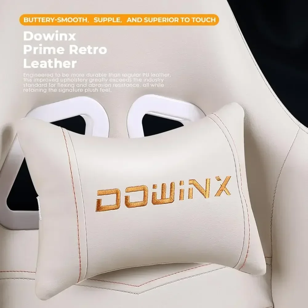 Dowinx-Gaming Chair with Massage Lumbar Support, Vintage Style Office Computer Chair, PU Leather E-Sports Gamer