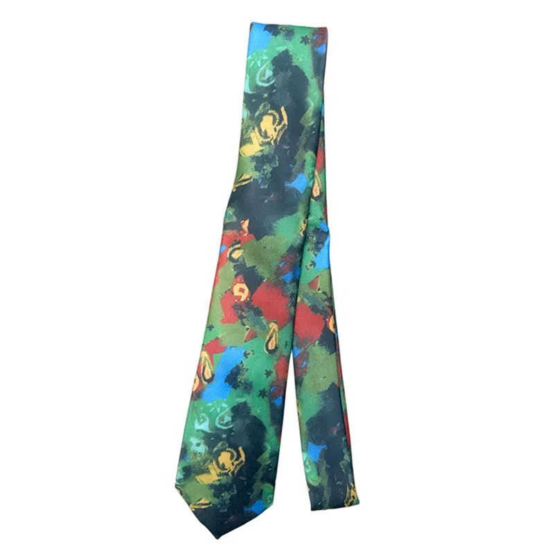 Corbata de Terror Original del Juego Disco Elysium, Accesorio de Cosplay para Hombre y Mujer, Estilo Artístico Retro, Corbata con Estampado Verde