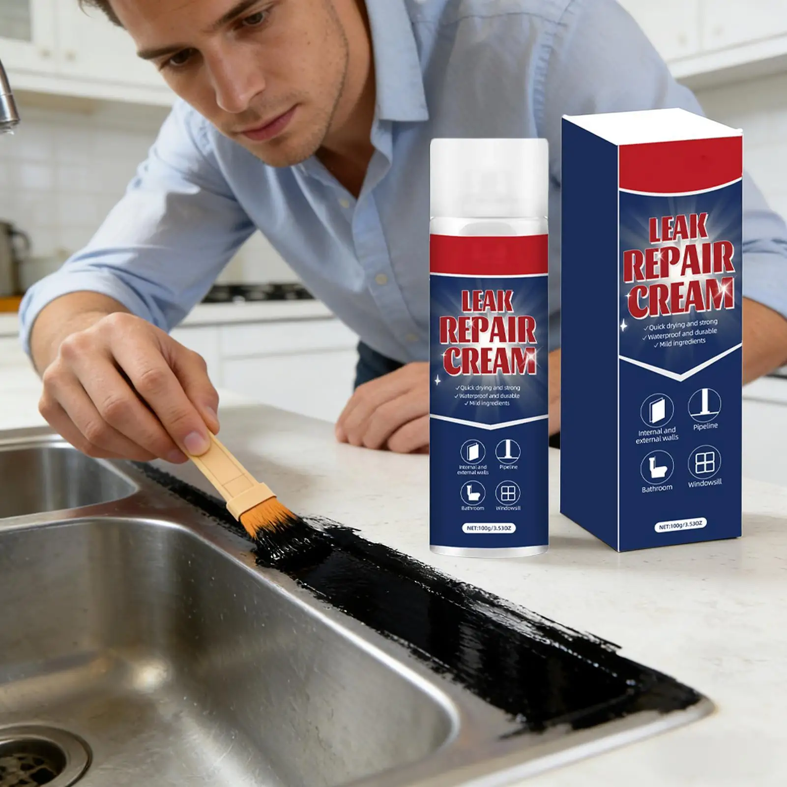 Gutter Sealant Waterproof Leak-Proof Repair Glue Grout Repair Sealant Adhesive Glue for Indoor Outdoor Wall Bathroom Shower