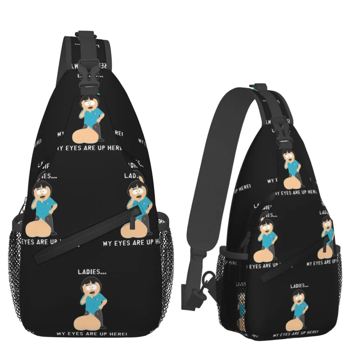 

Randy Marsh Ladies My Eyes Are Up Here Chest Bag Men Sling Crossbody Backpack Chest Bag Traveling Hiking Daypack Shoulder Bag