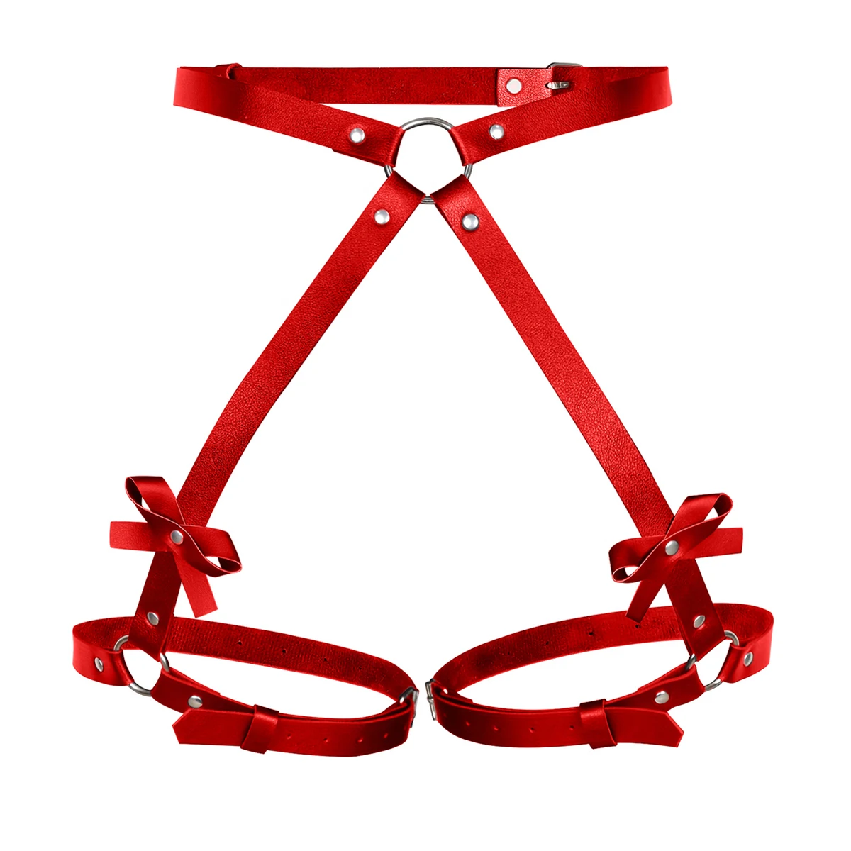 جلدية مثير الملابس الداخلية الوثن الساق تسخير الفخذ الرباط حزام القوطية القوس الملابس الداخلية الغريبة الجنس زي المرأة المثيرة فستان بيبي دول #6