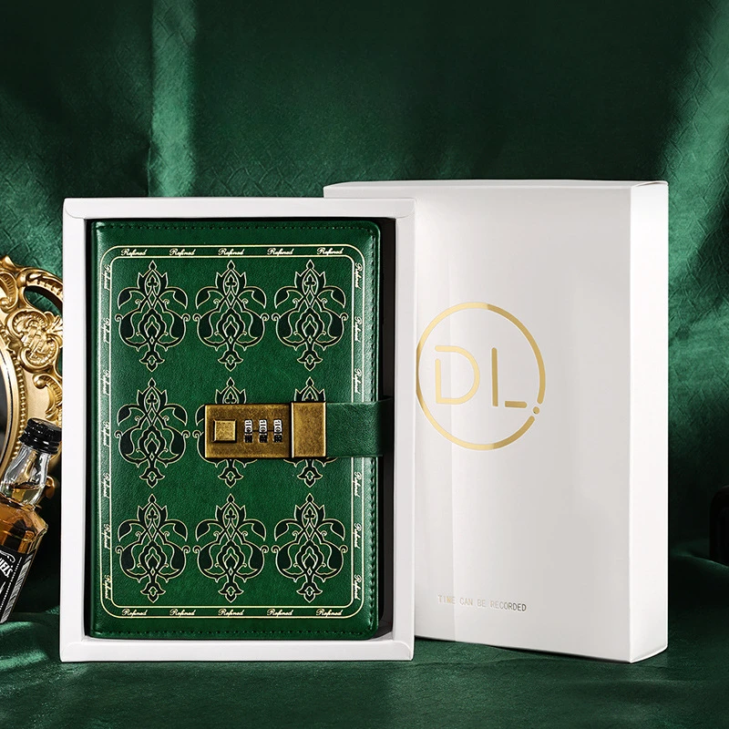 Vintage Password Book B6 European Style Locked Notebook Learning Stationery Diary Book Hand Ledger Box Journals Diary