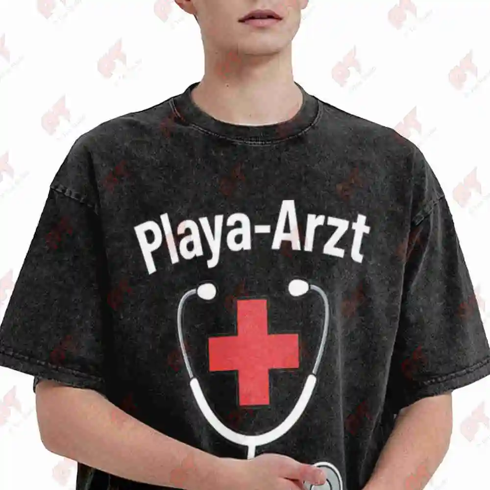 Playa Doctor Fancy Dress Mallorca Malle Doc Vintage Washed Tee Pure Cotton T-Shirt