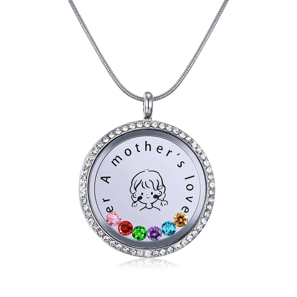 Mother and Daughter Locket Necklace Mother's Day Maternal Love Creative Openable Pendants Stainless Steel Jewelry for Women