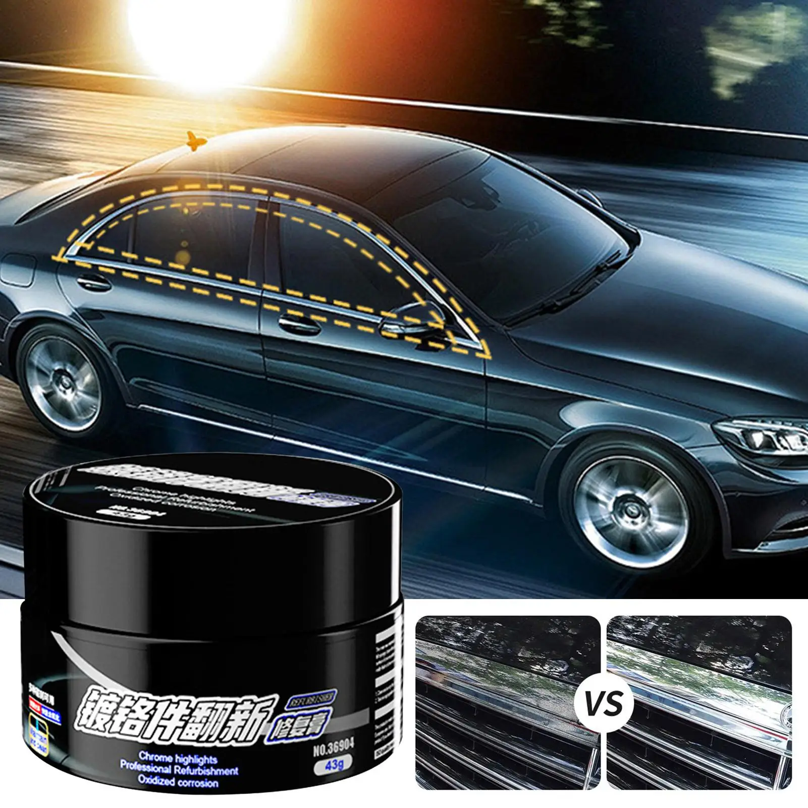Metal Restorer And Polish 43g Chrome Restoration And Rust Remover Multipurpose Chrome Rust Remover Restorer Auto Detailing