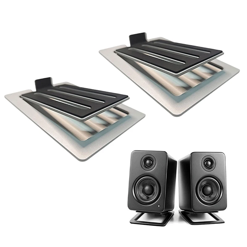 2Pc's Desktop Speaker Stand Enhance Spatial Sound Effects And Shock Absorption For Tabletop Audio Support Or Computer Speaker