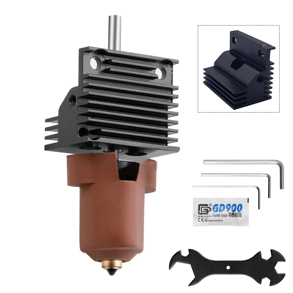 Горячий элемент (хотэнд) для Creality K1/K1C/K1 MAX: цельнометаллический радиатор с быстрой заменой сопла 0.4, высокопоточная интегрированная насадка, запчасть для 3D-принтера