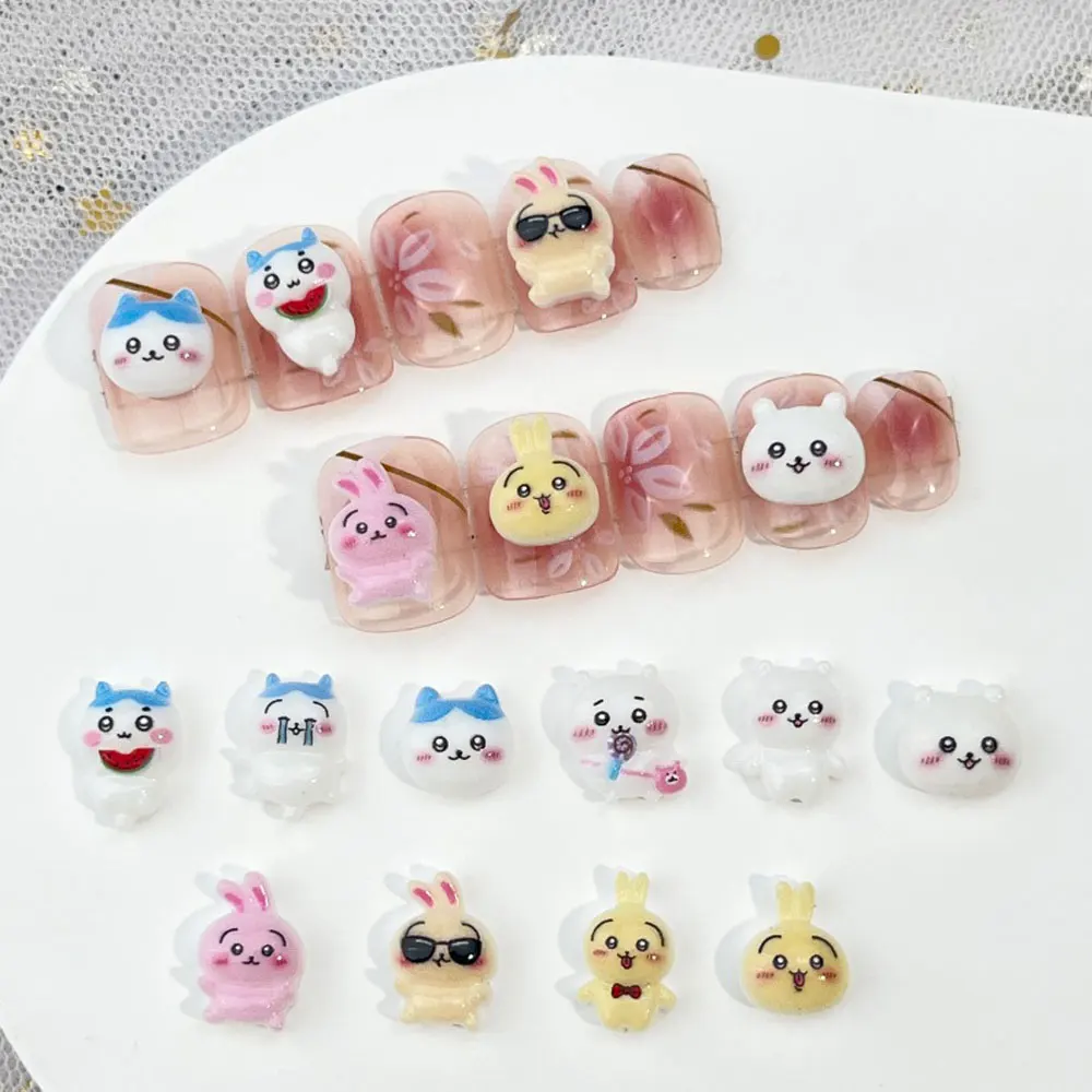 20pcs Kawaii Adorkable Anime Nail Art Charm 3D Resin Kitty Lovely Animal Nail Decor Parts DIY Japanese Kawaii Nail Accessories