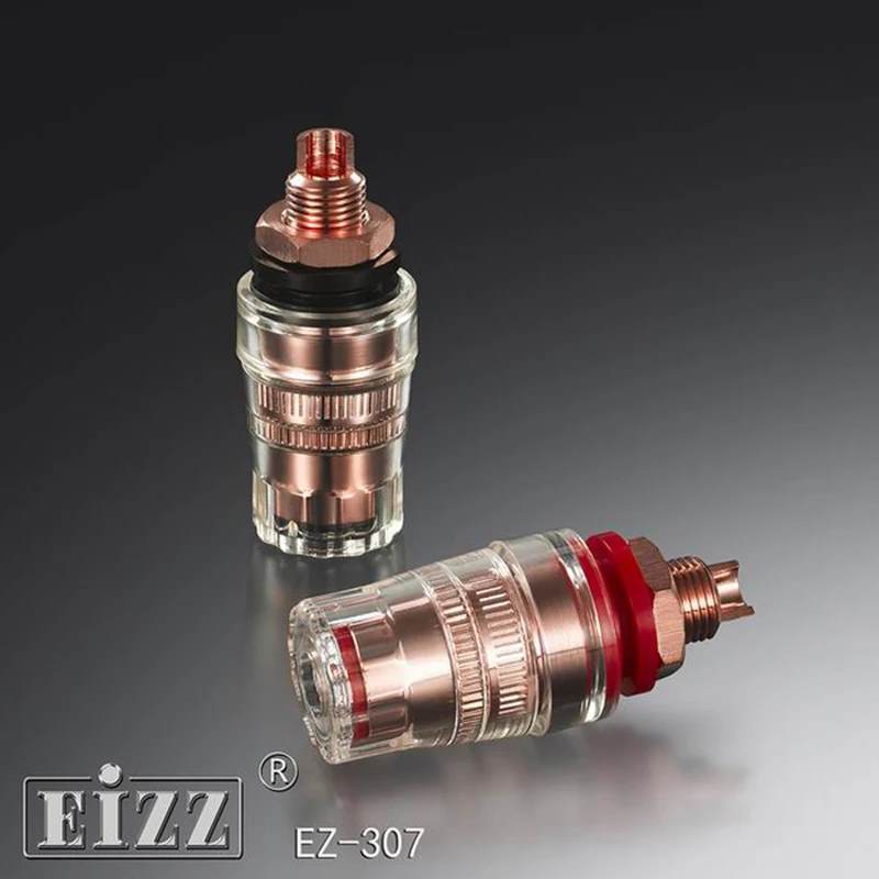 

EIZZ Speaker Binding Post EZ-307 Copper Plate Brass Connector Banana Jack HIFI DIY Amplifier Tube Binding Post Accessory