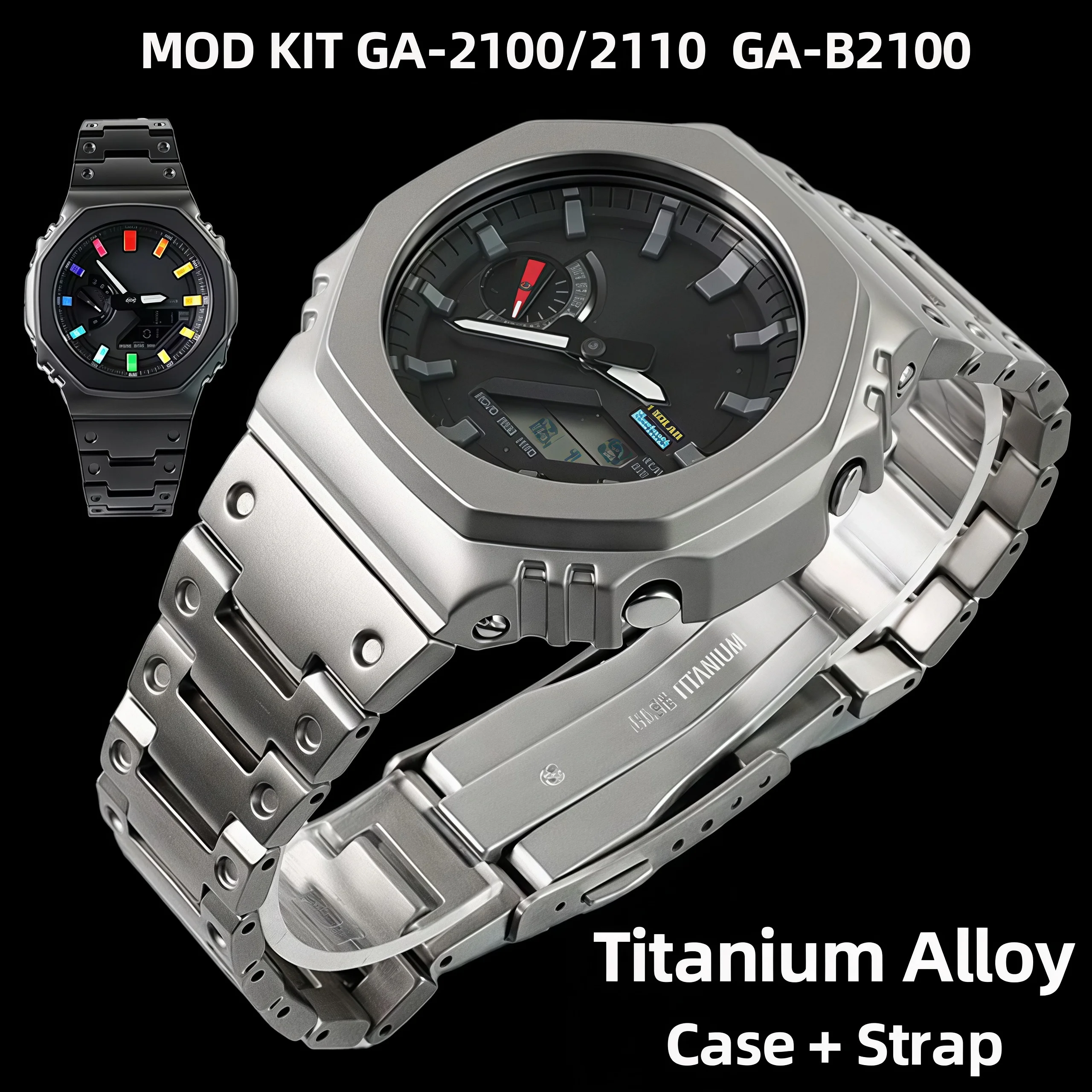 GA2100 Mod kit Full Titanium Case For G-Shock Casio GA-2100 2110 GA-B2100 ultra-light Watch Case Quick Release Bracelet Upgrade