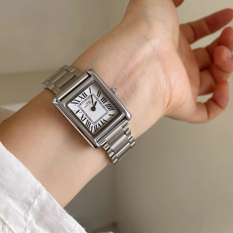 Stainless Steel Watch for Women 2025 Luxury Ladies' Timepiece Classic 16mm Square Vintage Slim Quartz Watch Birthday Gift view 4