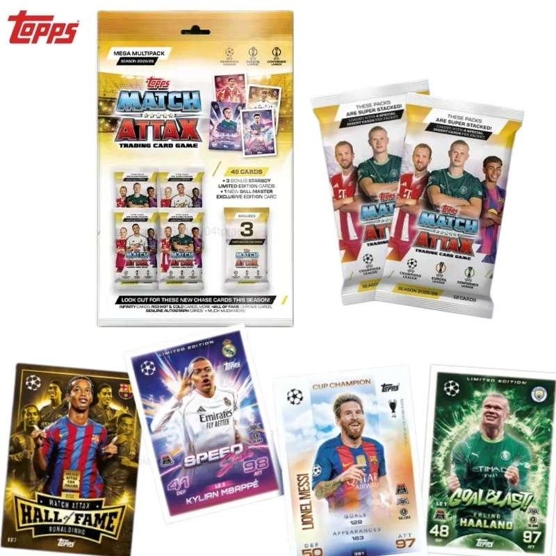 2025-26 Topps Match Attax UCC UEFA Champions League Series Football Trading Cards Mega Multipack Collection Star Card Fan Gifts