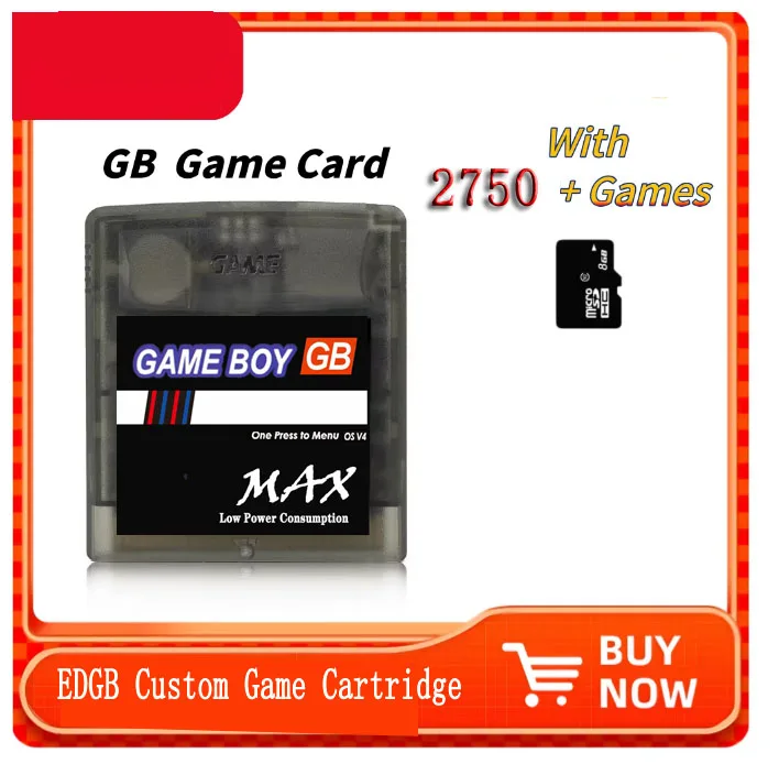 For Game Boy Color GB MAX GBC Console game Cartridge 2750 in1 EDGBS MAX Version Power Saving Remix Game Card