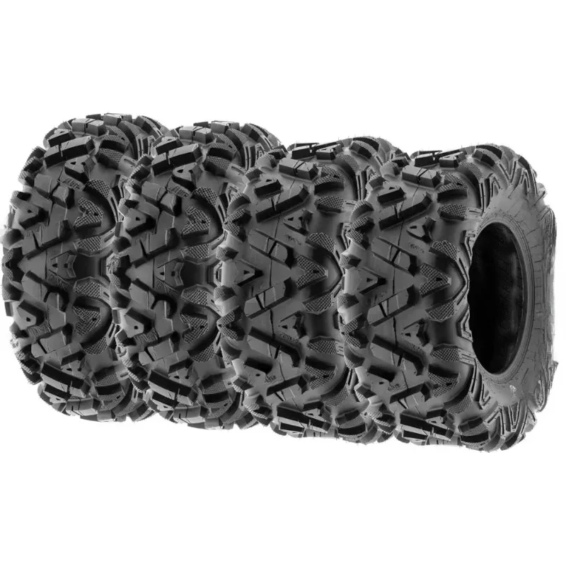 ضمان الأصالة. إطارات ATV UTV لجميع التضاريس 25x8-12 أمامي و25x10-12 خلفي، 6 علاقات، لايحتاج A033.
