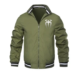 New Men's Black Famous Boxing Roman Reigns Levels Above Sports Zippered Jacket Stand Up Collar Windproof Spring And Autumn Jacke