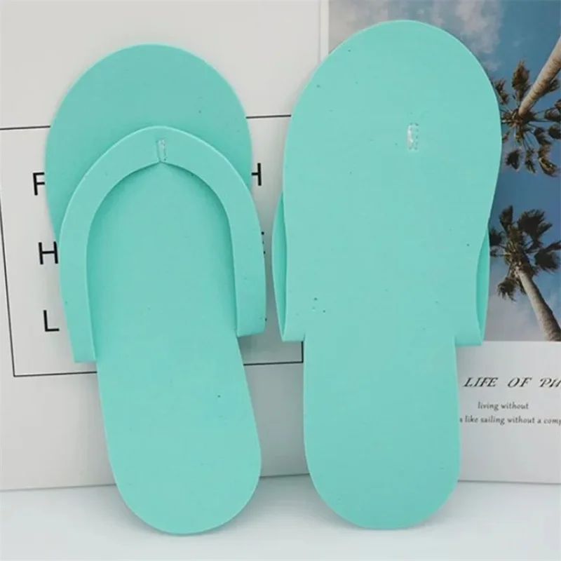 12 Pairs Random Color Foam Disposable Slippers For Salon Spa Hotel Pedicure Foot Flip Flop Slippers Summer Men Women Slippers