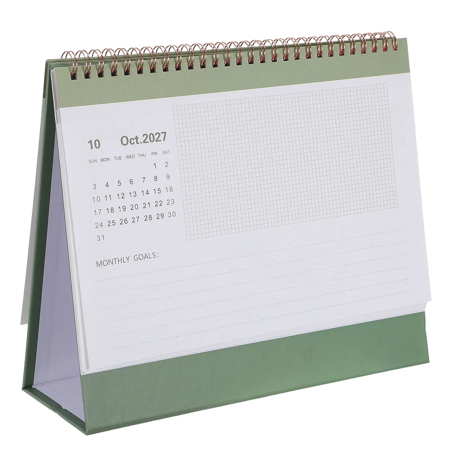2027 Table Calendar Spiral Bound Desktop Large Numbers Monthly Planner Organizer for Office Home School Paper Calendar 2027