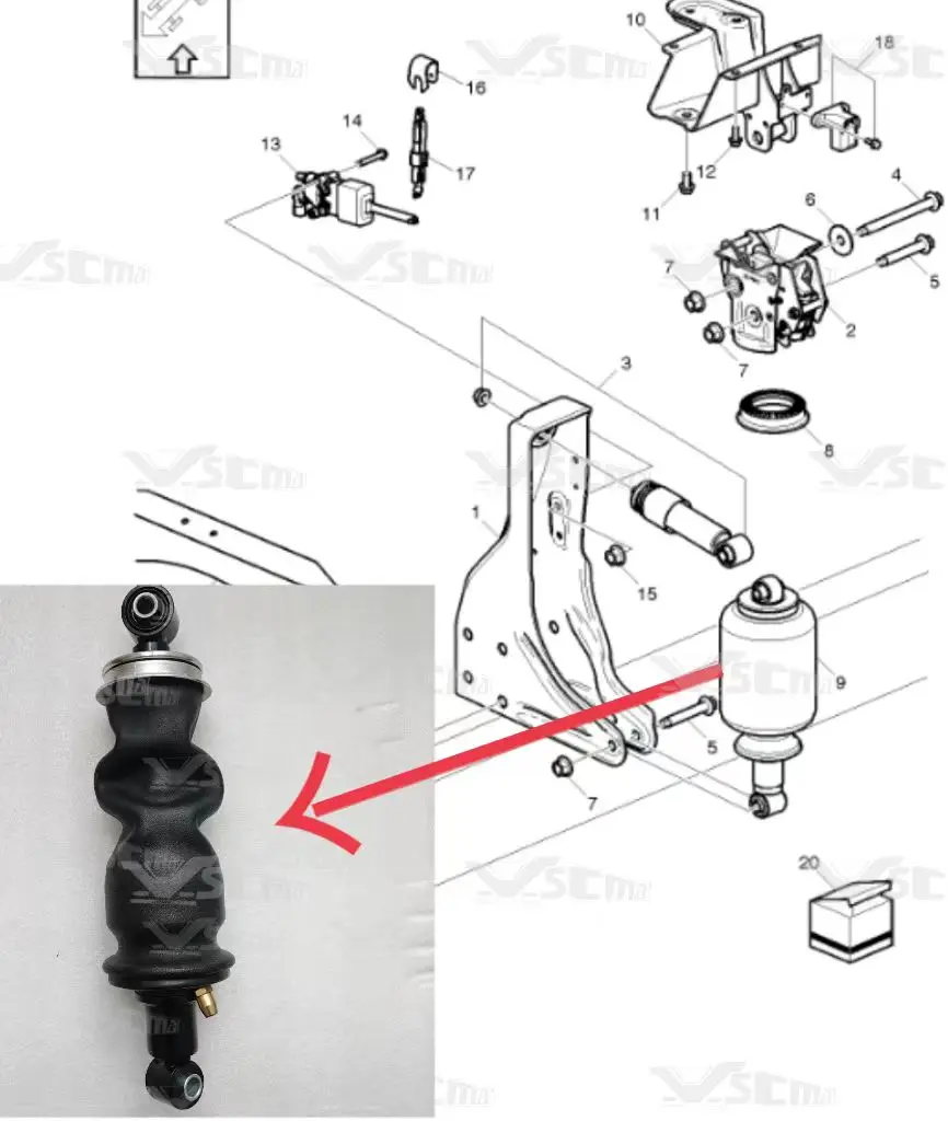 

Подходит для Volvo SINOTRUK, задняя подушка безопасности, амортизатор VOE 21171976/24182857